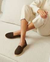 Suede With Faux Fur Flat Espadrilles |