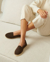 Suede With Faux Fur Flat Espadrilles |