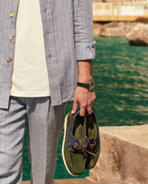 Scarpe da Barca Swan in Pelle Scamosciata e Denim |