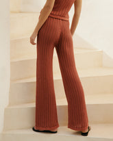 Cotton Crochet|Lipari Trousers - Rust | 