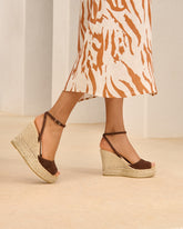 Viky Soft Suede Open Toe<br />Wedge Espadrilles |