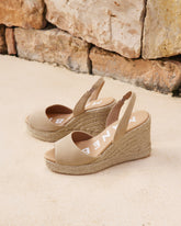 Espadrillas con Zeppa e Cinturino in Pelle Scamosciata |