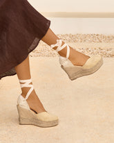Soft Suede Heart-Shaped Wedge Espadrilles |