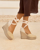 Soft Suede Heart-Shaped Wedge Espadrilles |