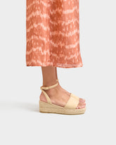 Espadrillas con Zeppa in Suede Morbido con Cinturino |