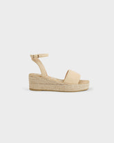 Espadrillas con Zeppa in Suede Morbido con Cinturino |