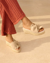 Soft Suede Platforms With Knot |