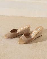 Espadrillas in Morbida Pelle Scamosciata con Zeppa |