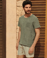 Terry Cotton Emilio T-Shirt - Made in Portugal Kaki Terry Cotton | 