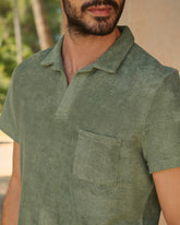 Polo Olive in Cotone Organico Effetto Spugna |