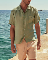 Washed Linen Havana Camp-Collar Shirt |