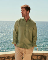 Camicia Panama In Lino Tinto Capo |