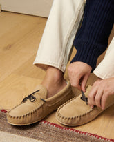 Suede With Faux Fur Moccasins |