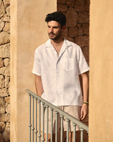 Havana Bowling Linen Shirt - White | 