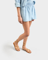 Valentina Suede Tie-Up Leather Sandals |