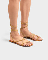 Valentina Suede Tie-Up Leather Sandals |