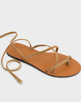 Valentina Suede Tie-Up Leather Sandals |