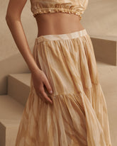Printed Silk Cotton<br />Voile Recife Skirt |