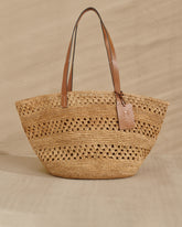 Weaving Raffia & Leather Basket Bag - Bags & Accessories | 