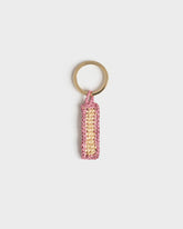 Natural Raffia Letter I Charm Keyring |
