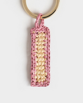 Natural Raffia Letter I Charm Keyring |