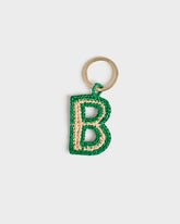 Natural Raffia Letter B Charm Keyring |