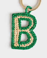 Natural Raffia Letter B Charm Keyring |