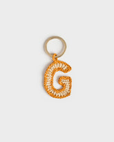 Natural Raffia Letter G Charm Keyring |