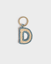 Natural Raffia Letter D Charm Keyring |