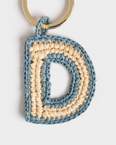 Natural Raffia Letter D Charm Keyring |