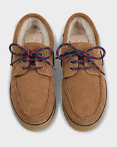 Mocassini in Suede e Montone con Suola Carrarmato |