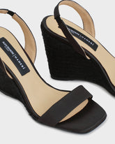 Espadrillas Diana Slingback Open-Toe con Zeppa in Silk Satin |