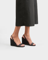 Espadrillas Diana Slingback Open-Toe con Zeppa in Silk Satin |