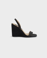 Espadrillas Diana Slingback Open-Toe con Zeppa in Silk Satin |