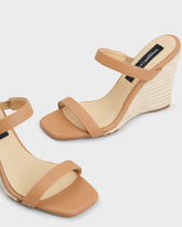 Espadrillas Mule con Zeppa in Pelle |