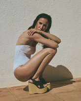 Cleo Suede Chunky Crossover Wedge |