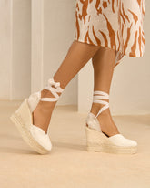 Organic Hemp Heart-Shaped Wedge Espadrilles |