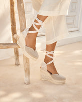 Organic Hemp Heart-Shaped Wedge Espadrilles |