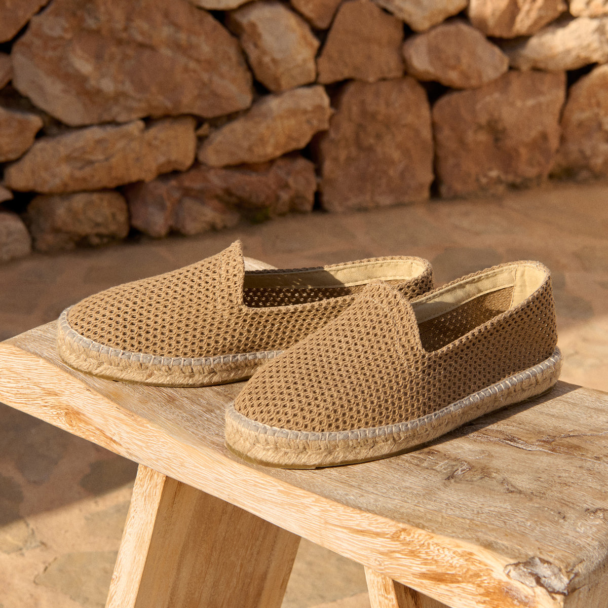 Manebí Espadrilles Cannes Beige Net