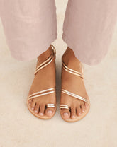 Metallic Leather Sandals - Women’s Sandals | 