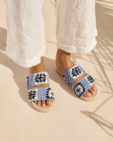 Cotton Crochet Two Bands<br />Jute Sandals - Women’s Sandals | 