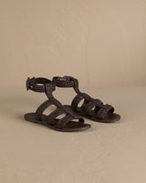 Raffia Stripes Gladiator<br />Leather Sandals - Women’s New Shoes | 