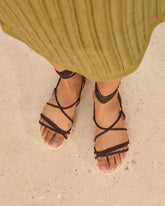 Suede & Jute Lace-Up Sandals - Women’s New Shoes | 