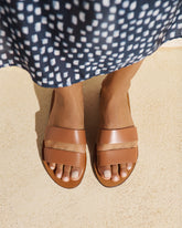Leather Two Bands Sandals |
