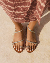Leather Braid Toe Ring Sandals |