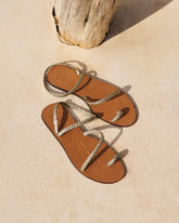 Leather Braid Toe Ring Sandals |