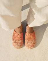 Raffia Crochet Jute Clog Mules |