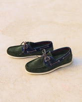 Scarpe da Barca Swan in Pelle Scamosciata e Denim |