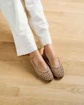 Leather Woven Ballet Flats |