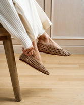 Leather Woven Ballet Flats |